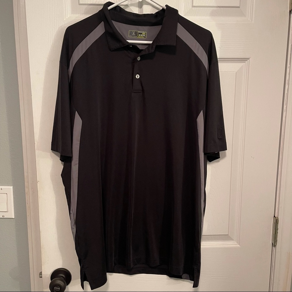 PGA Tour Golf Polo Black & Gray Shirt Size XL